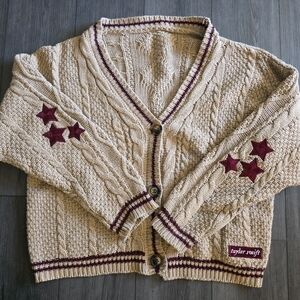 Taylor Swift Beige Holiday Cardigan